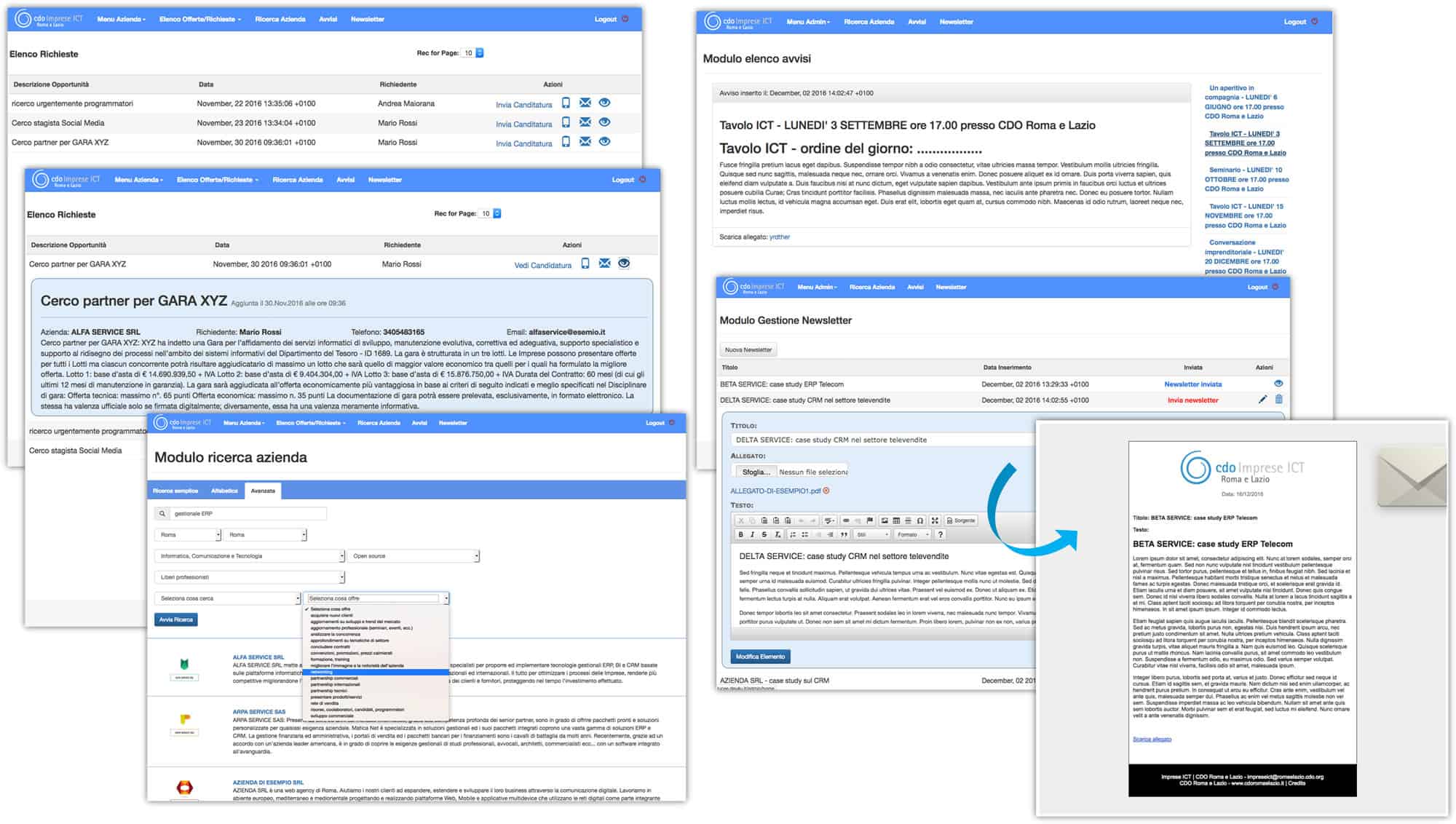 Anteprima Sistema web per la promozione delle Digital PR - BUSINESS NETWORKING